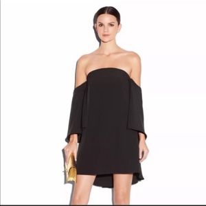 MILLY Mila Off-the-Shoulder Italian Cady Minidress, Black Size 6